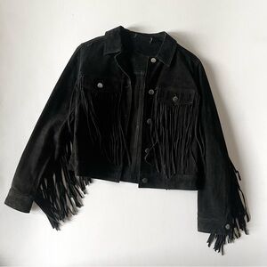 Black Suede Fringe Jacket